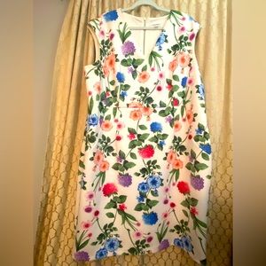 Calvin Klein Size 24W Classic Floral Scuba Sheath